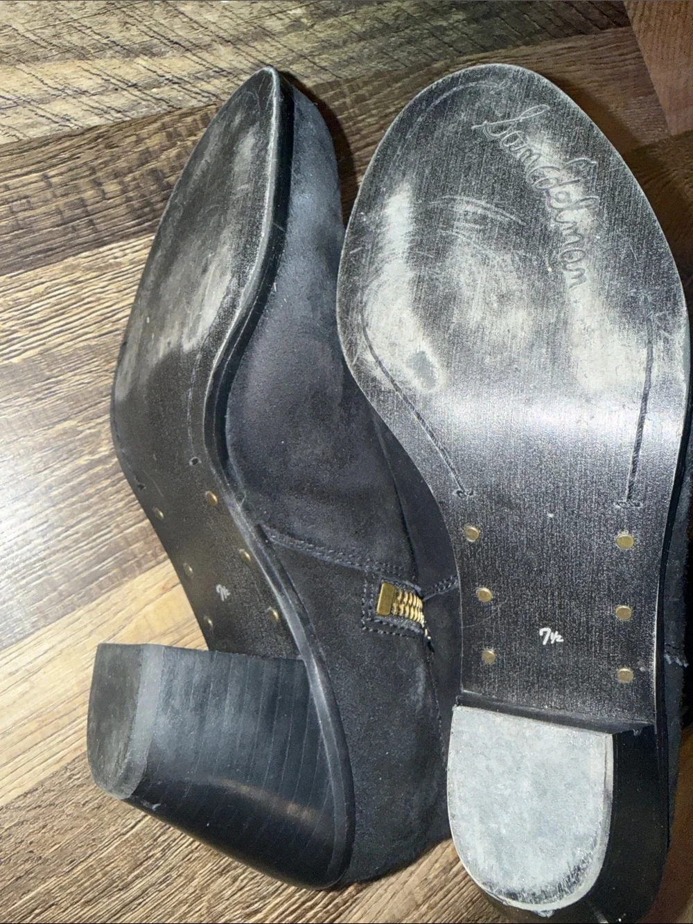 Sam Edelman size 71/2 Fringe Suede Ankle Boots - Black